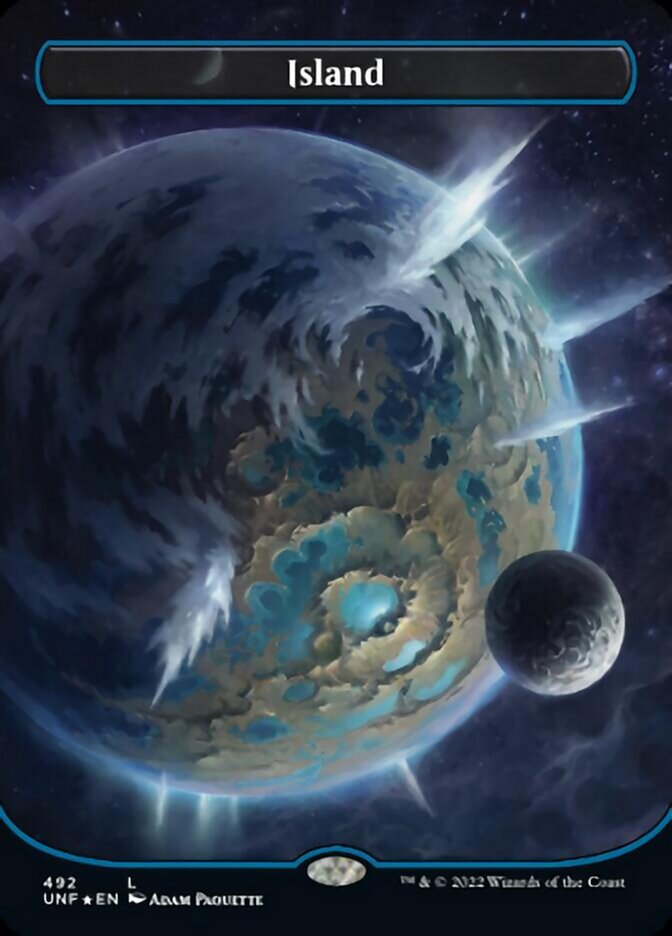 Island (492) (Orbital Space-ic Land) (Galaxy Foil) [Unfinity] | Good Games Cannington