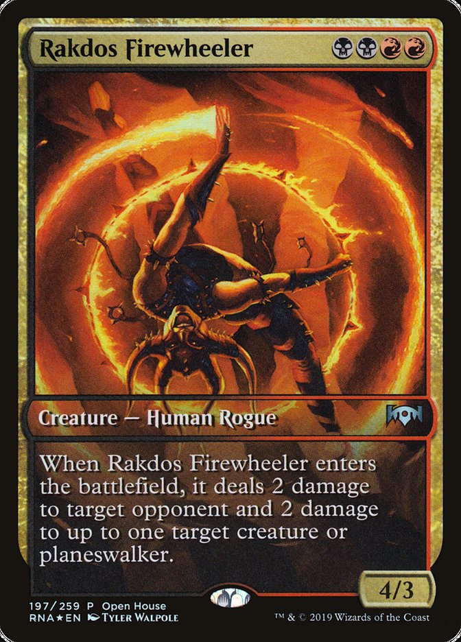Rakdos Firewheeler (Open House) (Extended Art) [Ravnica Allegiance Promos] | Good Games Cannington