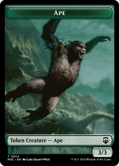 Ape (Ripple Foil) // Plant Double-Sided Token [Modern Horizons 3 Commander Tokens] | Good Games Cannington