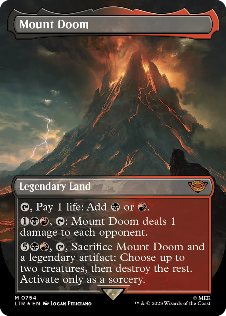 Mount Doom (Borderless) (Surge Foil) [The Lord of the Rings: Tales of Middle-Earth] | Good Games Cannington