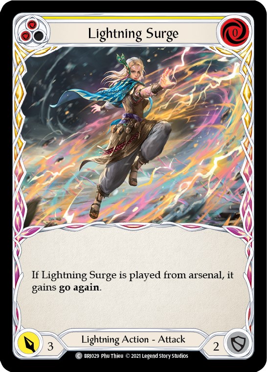 Lightning Surge (Yellow) [BRI029] (Tales of Aria Briar Blitz Deck)  1st Edition Normal | Good Games Cannington