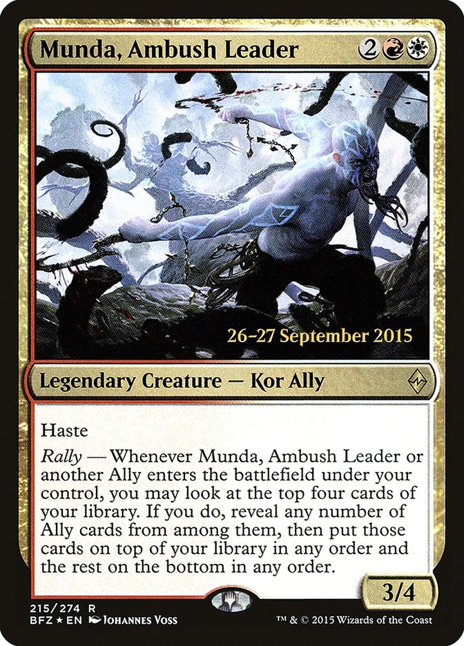 Munda, Ambush Leader [Battle for Zendikar Prerelease Promos] | Good Games Cannington