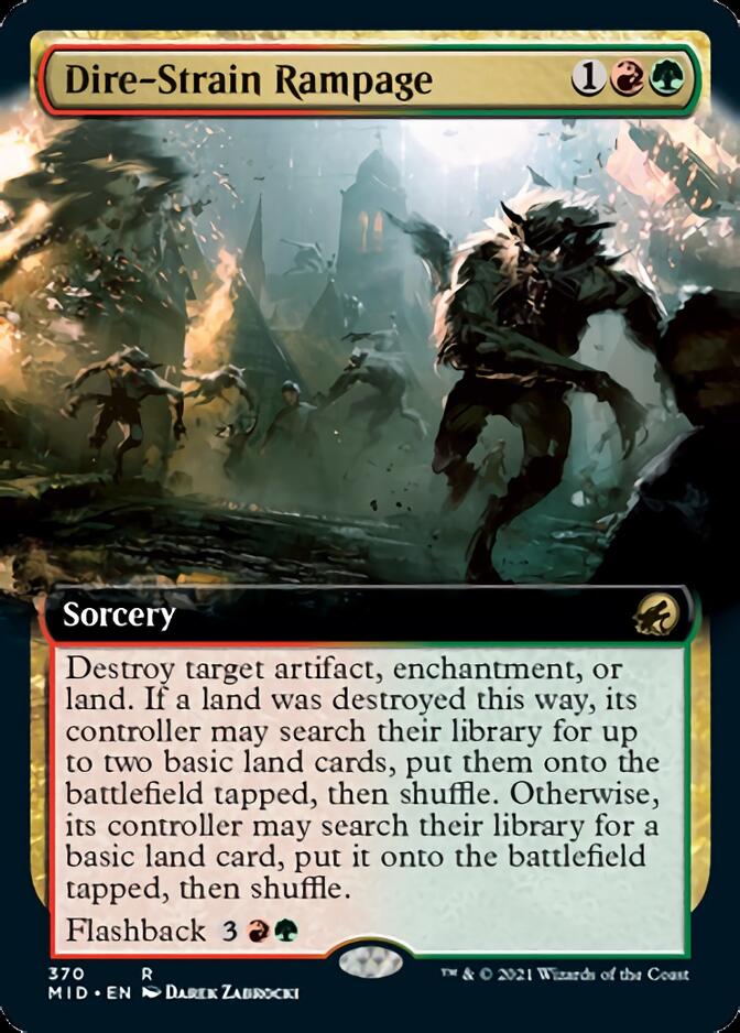 Dire-Strain Rampage (Extended Art) [Innistrad: Midnight Hunt] | Good Games Cannington