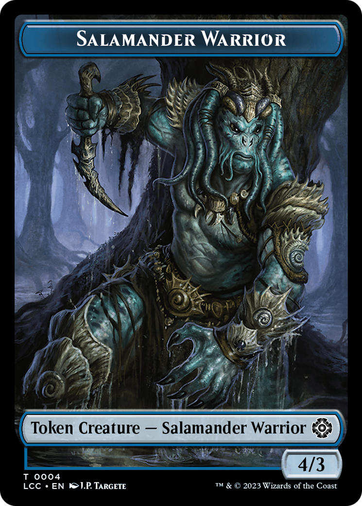 Salamander Warrior // Treasure Double-Sided Token [The Lost Caverns of Ixalan Commander Tokens] | Good Games Cannington