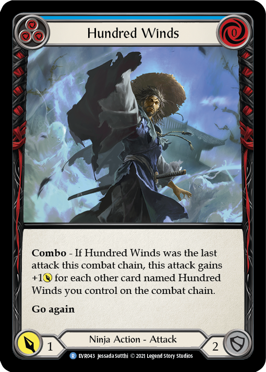 Hundred Winds (Blue) [EVR043] (Everfest)  1st Edition Rainbow Foil | Good Games Cannington