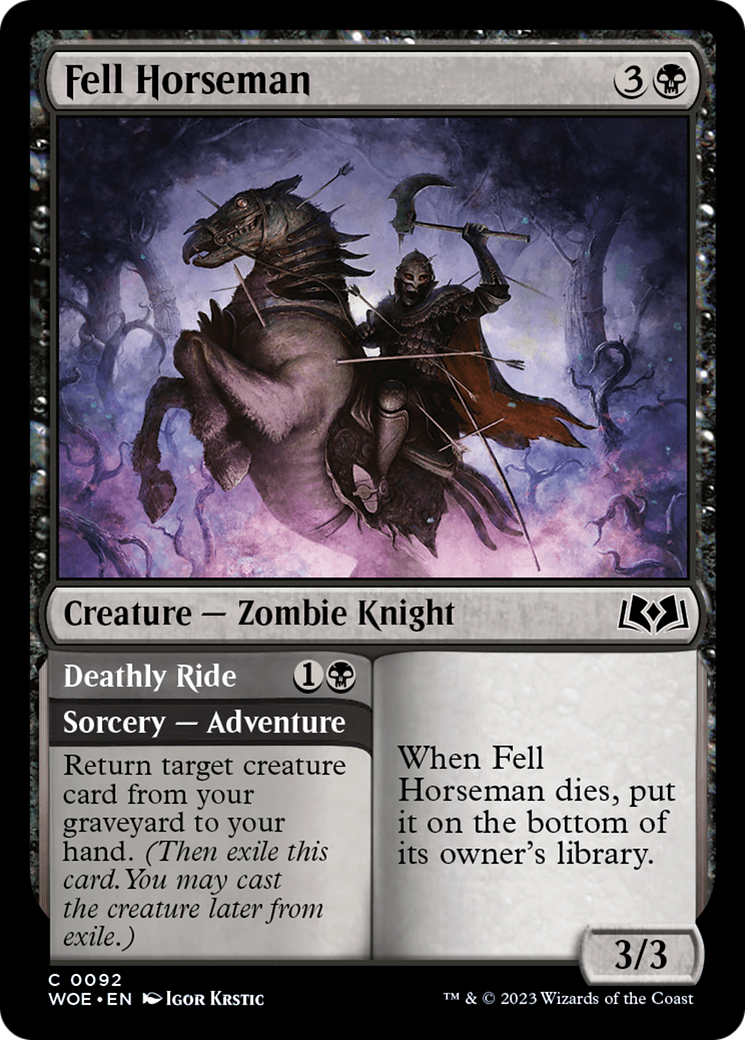 Fell Horseman // Deathly Ride [Wilds of Eldraine] | Good Games Cannington