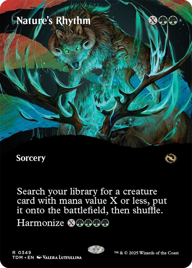 Nature's Rhythm 349/291 (Tarkir: Dragonstorm)  - Borderless Foil | Good Games Cannington