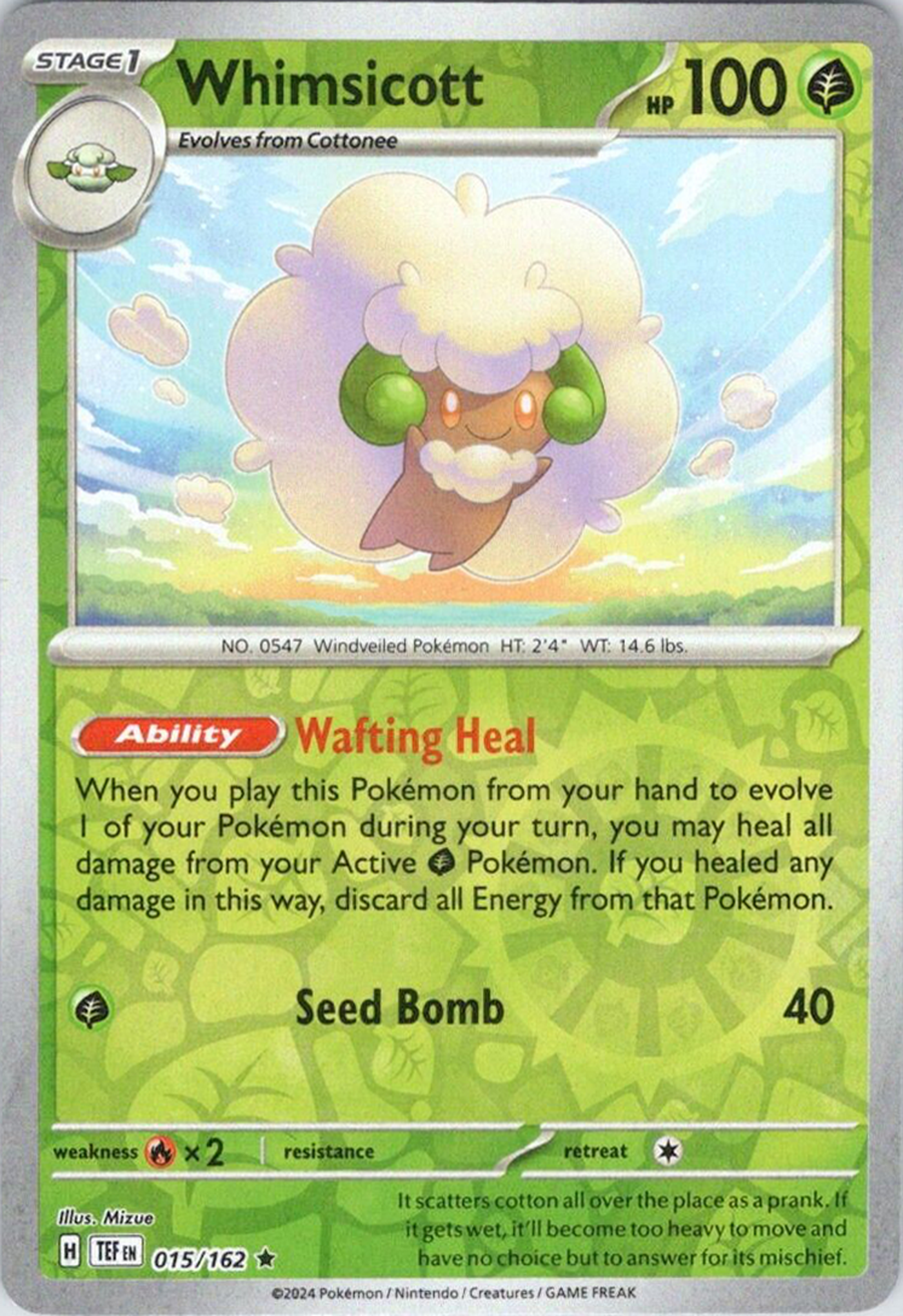 Whimsicott (015/162) [Scarlet & Violet: Temporal Forces] | Good Games Cannington