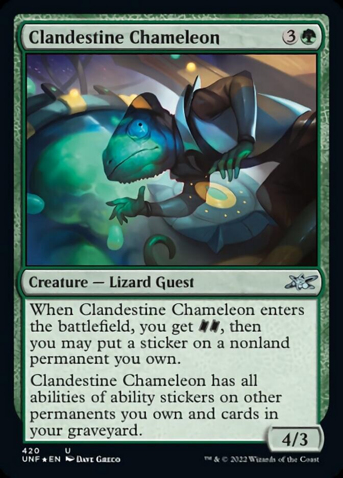 Clandestine Chameleon (Galaxy Foil) [Unfinity] | Good Games Cannington