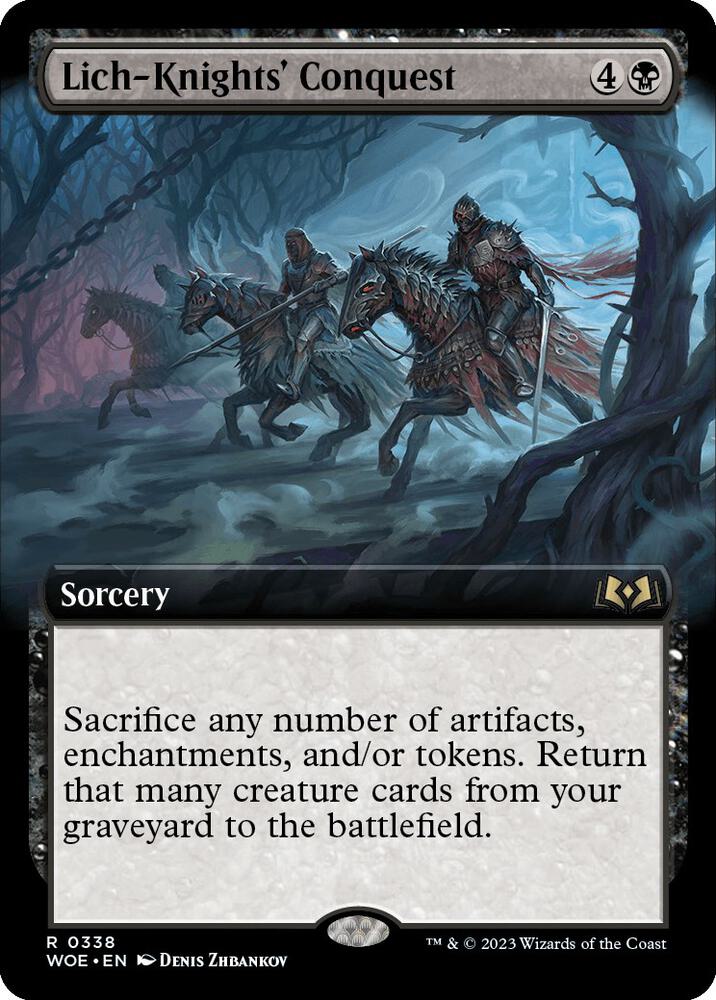 Lich Knights Conquest Extended Art 338 (Wilds of Eldraine)  | Good Games Cannington