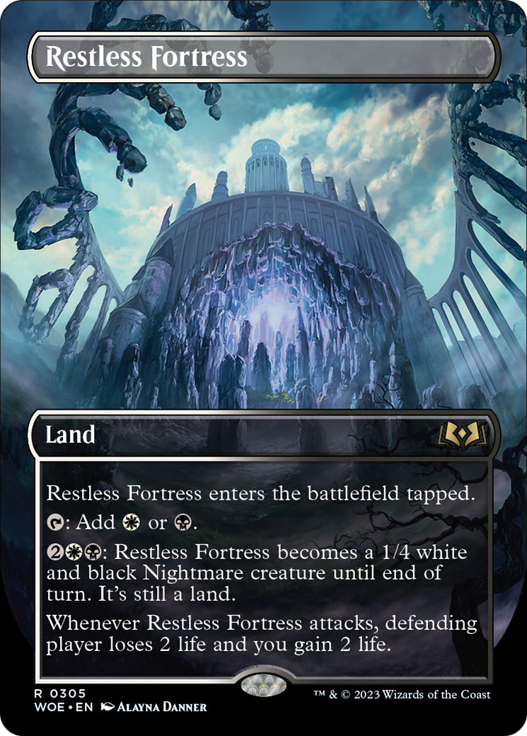 Restless Fortress (Borderless Alternate Art) [Wilds of Eldraine] | Good Games Cannington