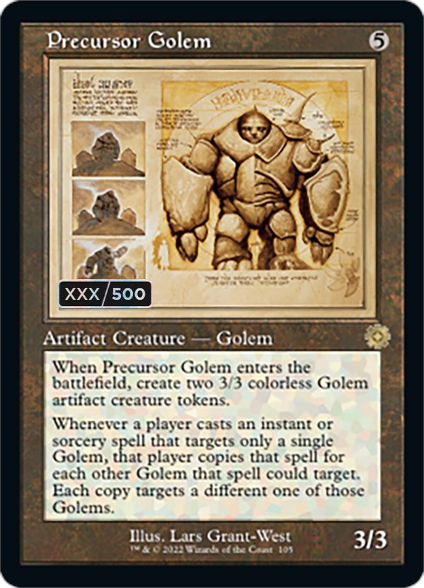 Precursor Golem (Retro Schematic) (Serialized) [The Brothers' War Retro Artifacts] | Good Games Cannington