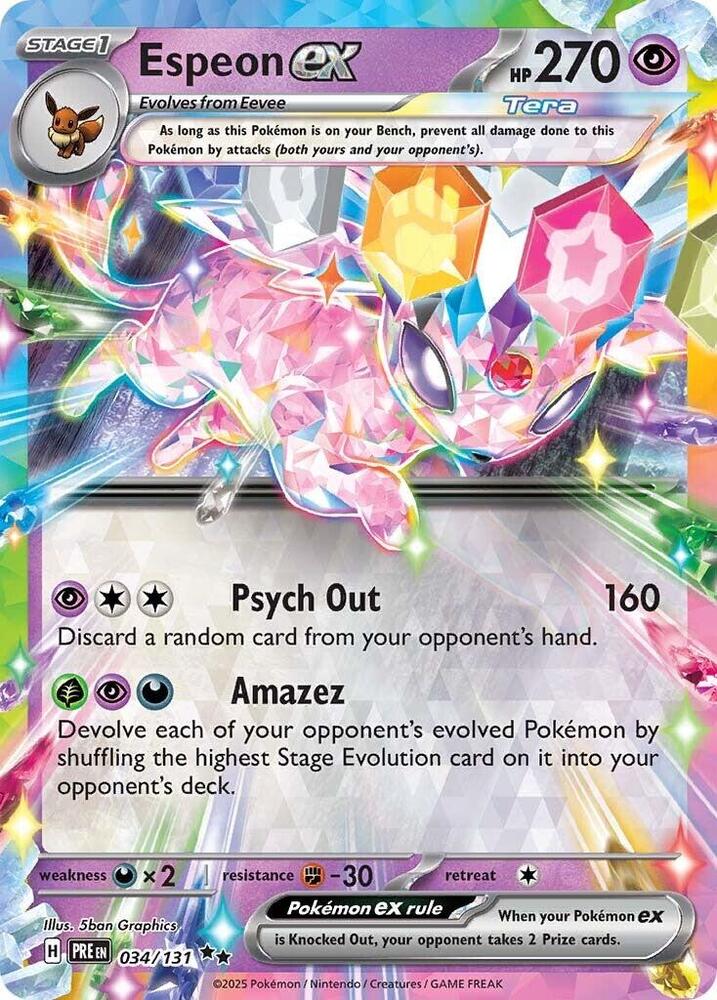 Espeon ex (034/131) [Scarlet & Violet: Prismatic Evolutions] | Good Games Cannington