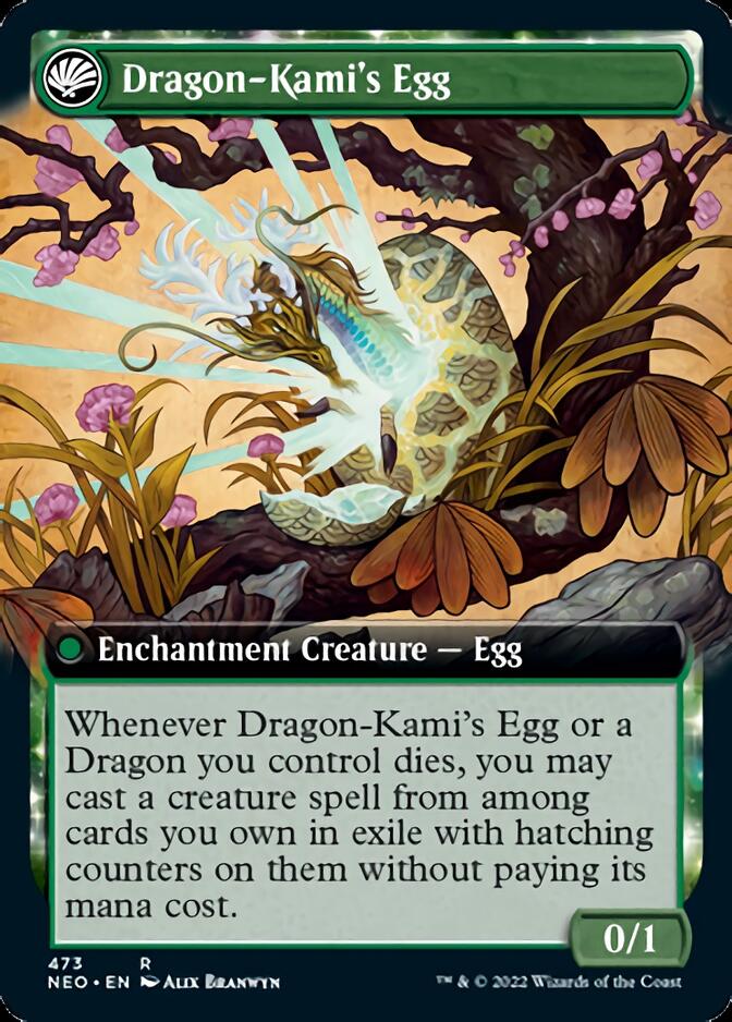 The Dragon-Kami Reborn // Dragon-Kami's Egg (Extended Art) [Kamigawa: Neon Dynasty] | Good Games Cannington