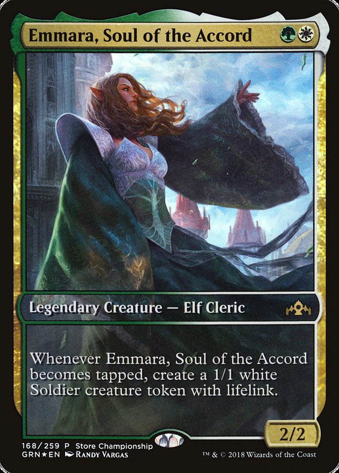 Emmara, Soul of the Accord (Store Championship) (Full Art) [Guilds of Ravnica Promos] | Good Games Cannington