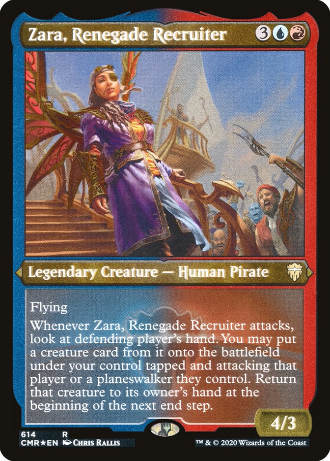 Zara, Renegade Recruiter (Etched) [Commander Legends] | Good Games Cannington