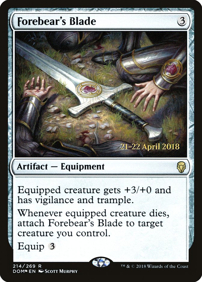 Forebear's Blade [Dominaria Prerelease Promos] | Good Games Cannington