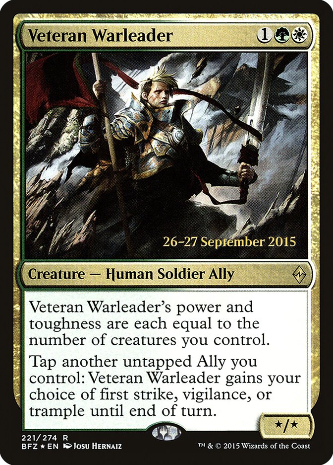Veteran Warleader [Battle for Zendikar Prerelease Promos] | Good Games Cannington