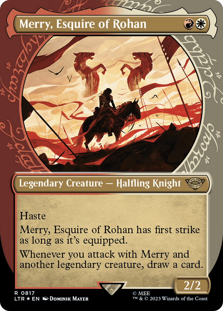 Merry, Esquire of Rohan (Showcase) (Surge Foil) [The Lord of the Rings: Tales of Middle-Earth] | Good Games Cannington