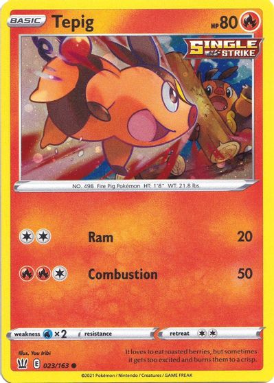 Tepig (023/163) (Cosmos Holo) [Sword & Shield: Battle Styles] | Good Games Cannington