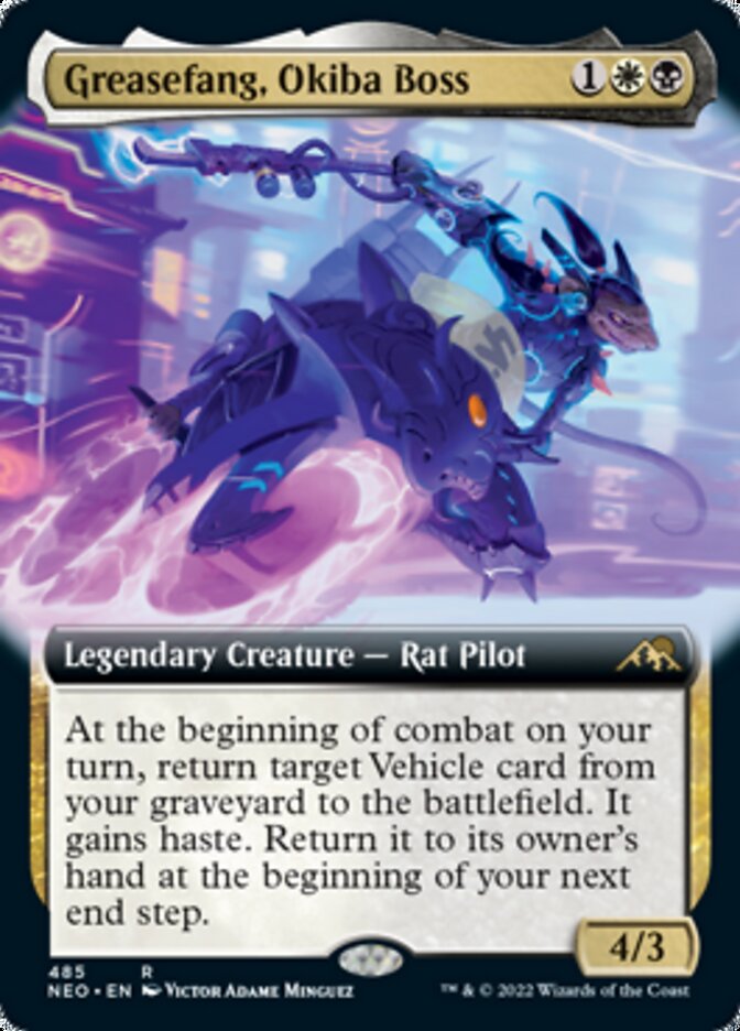 Greasefang, Okiba Boss (Extended Art) [Kamigawa: Neon Dynasty] | Good Games Cannington