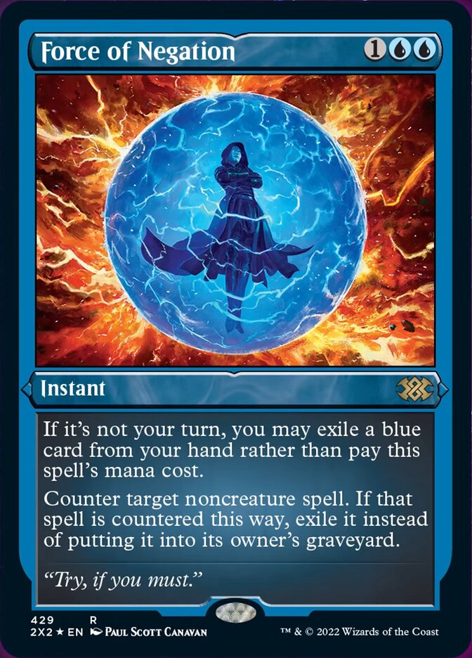 Force of Negation (Foil Etched) [Double Masters 2022] | Good Games Cannington