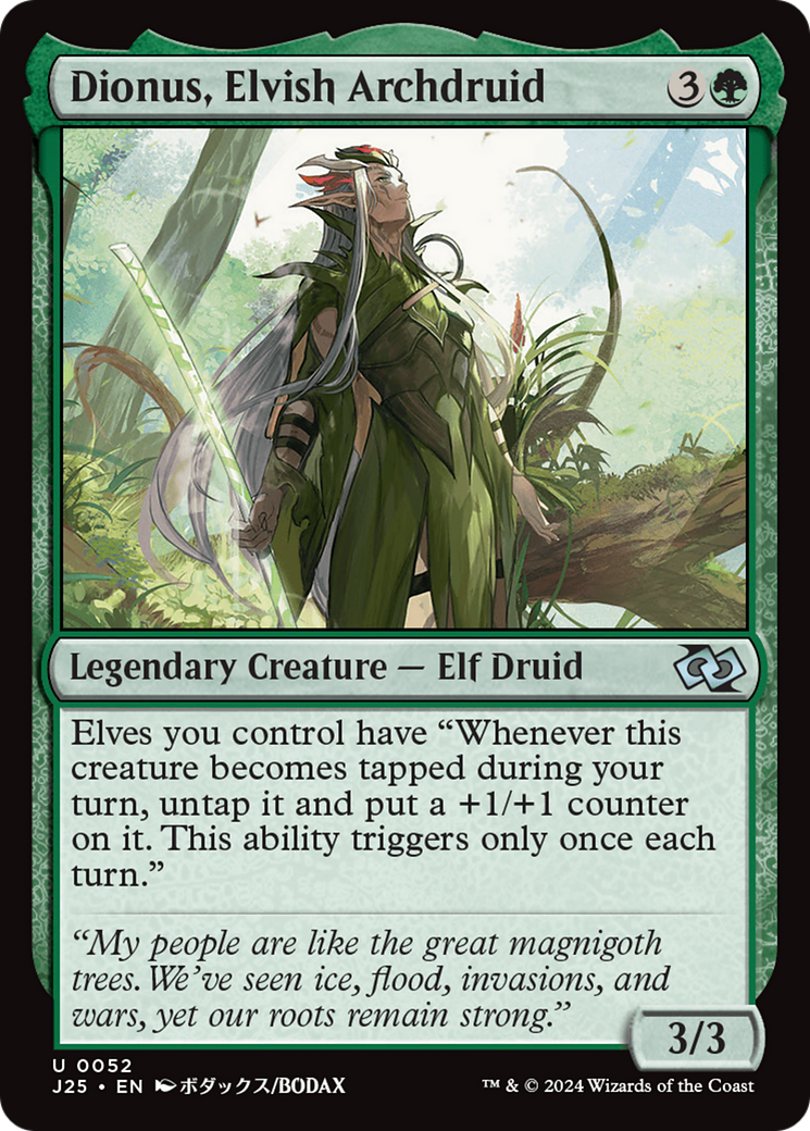 Dionus, Elvish Archdruid (Anime) [Foundations Jumpstart] | Good Games Cannington