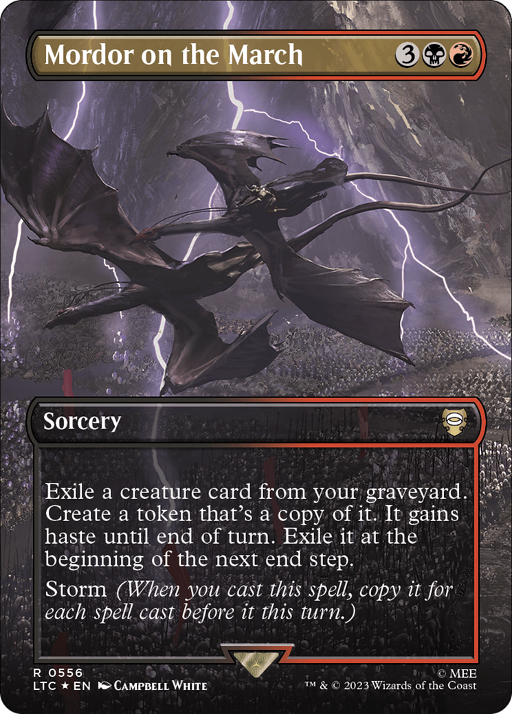 Mordor on the March (Borderless) (Surge Foil) [The Lord of the Rings: Tales of Middle-Earth Commander] | Good Games Cannington