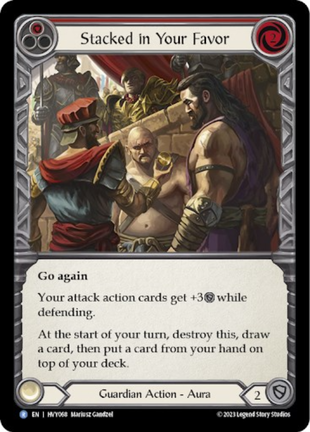Stacked in Your Favor (Red) [HVY068] (Heavy Hitters)  Rainbow Foil | Good Games Cannington
