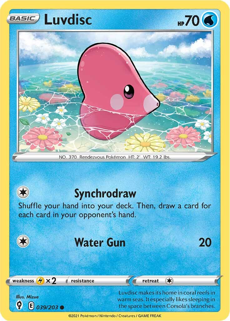 Luvdisc (039/203) [Sword & Shield: Evolving Skies] | Good Games Cannington