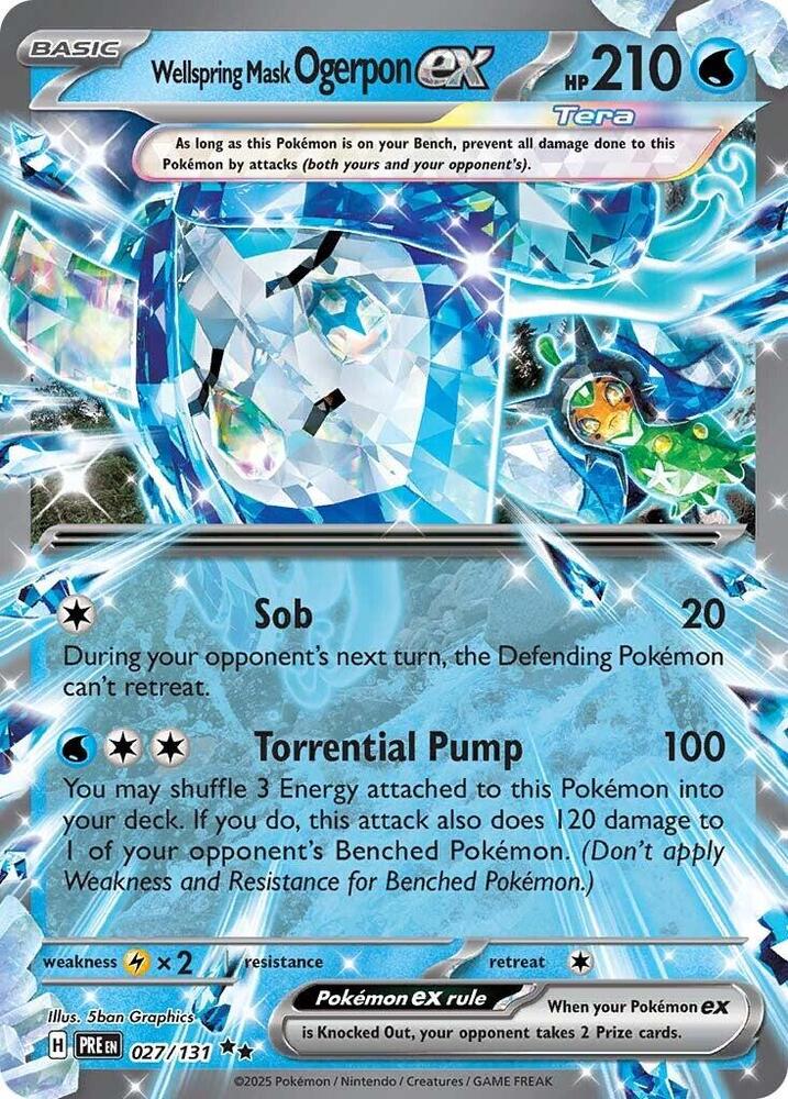 Wellspring Mask Ogerpon ex (027/131) [Scarlet & Violet: Prismatic Evolutions] | Good Games Cannington