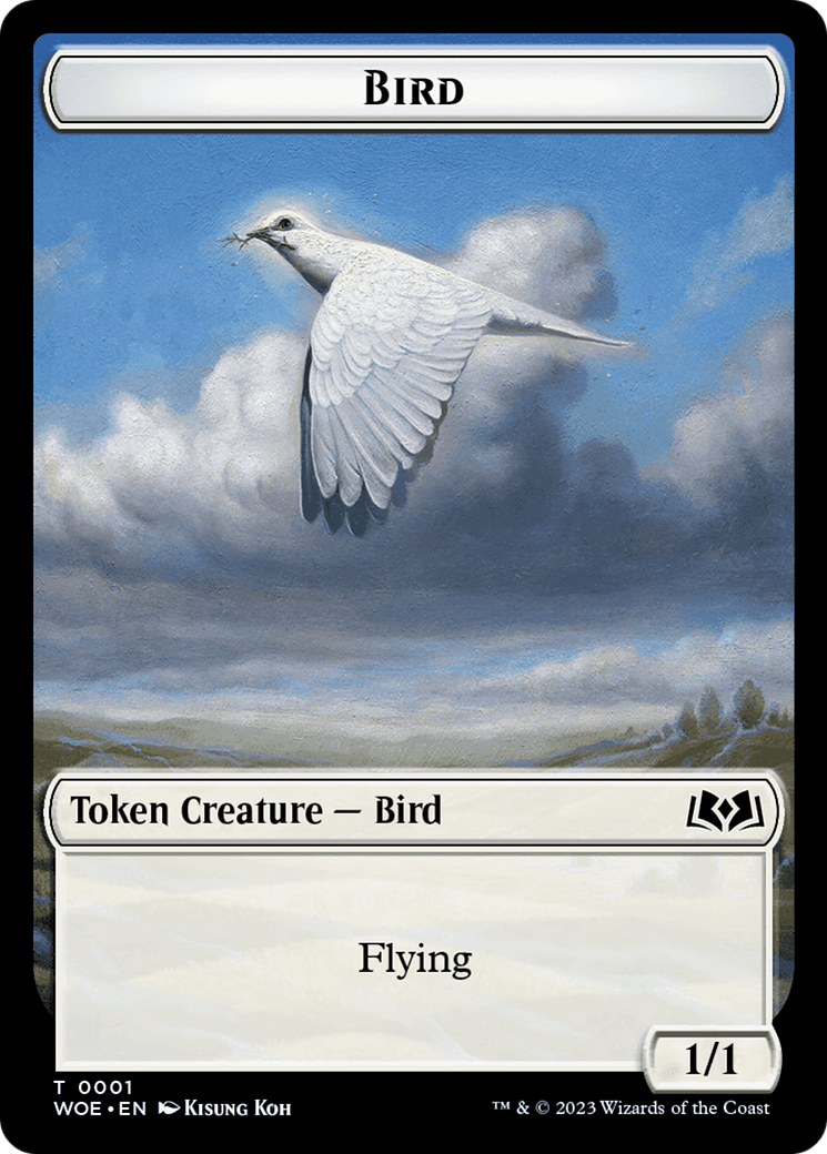 Bird // Food (0010) Double-Sided Token [Wilds of Eldraine Tokens] | Good Games Cannington