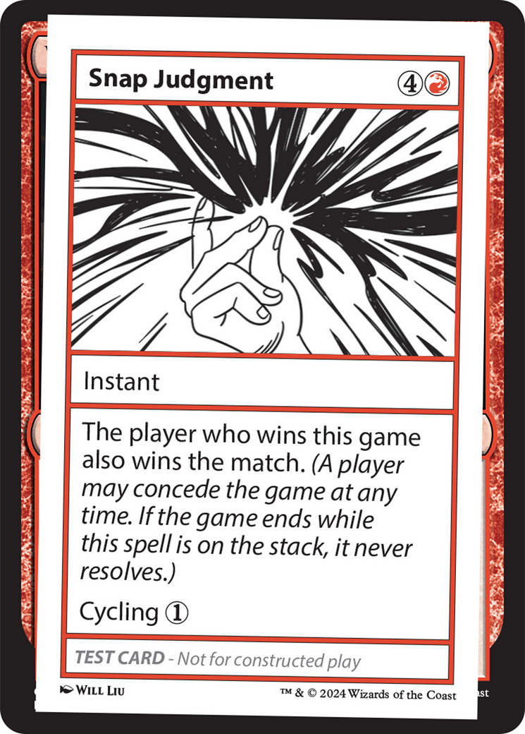 Snap Judgment [Mystery Booster 2 Playtest Cards] | Good Games Cannington