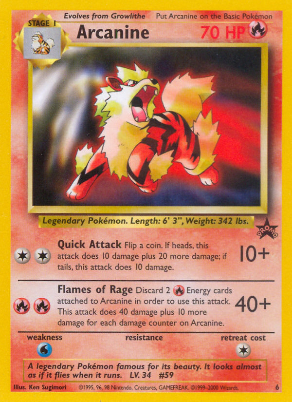 Arcanine (6) [Wizards of the Coast: Black Star Promos] | Good Games Cannington