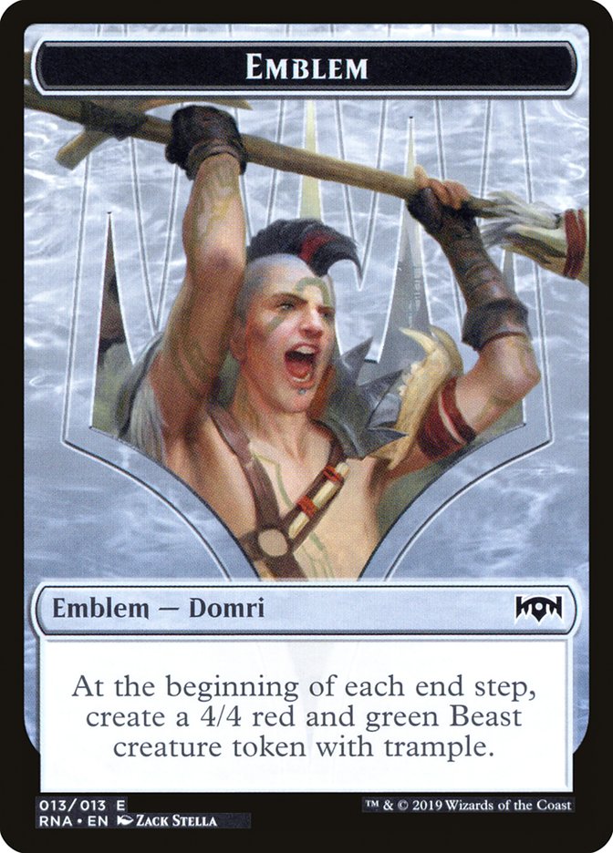 Domri, Chaos Bringer Emblem [Ravnica Allegiance Tokens] | Good Games Cannington