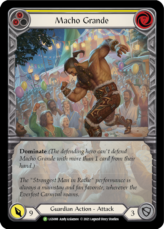 Macho Grande (Yellow) [LGS088] (Promo)  Rainbow Foil | Good Games Cannington