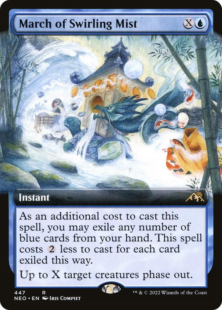 March of Swirling Mist 447 (Kamigawa: Neon Dynasty)  - Extended Art | Good Games Cannington