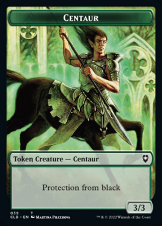 Horror // Centaur Double-Sided Token [Commander Legends: Battle for Baldur's Gate Tokens] | Good Games Cannington