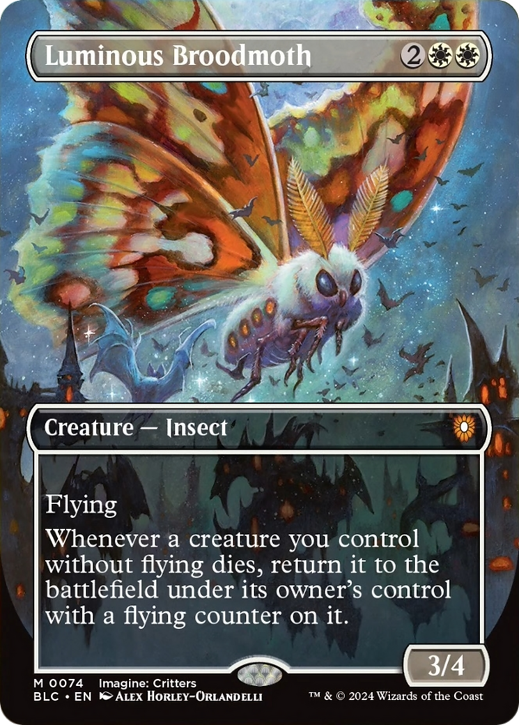 Luminous Broodmoth (Borderless) [Bloomburrow Commander] | Good Games Cannington