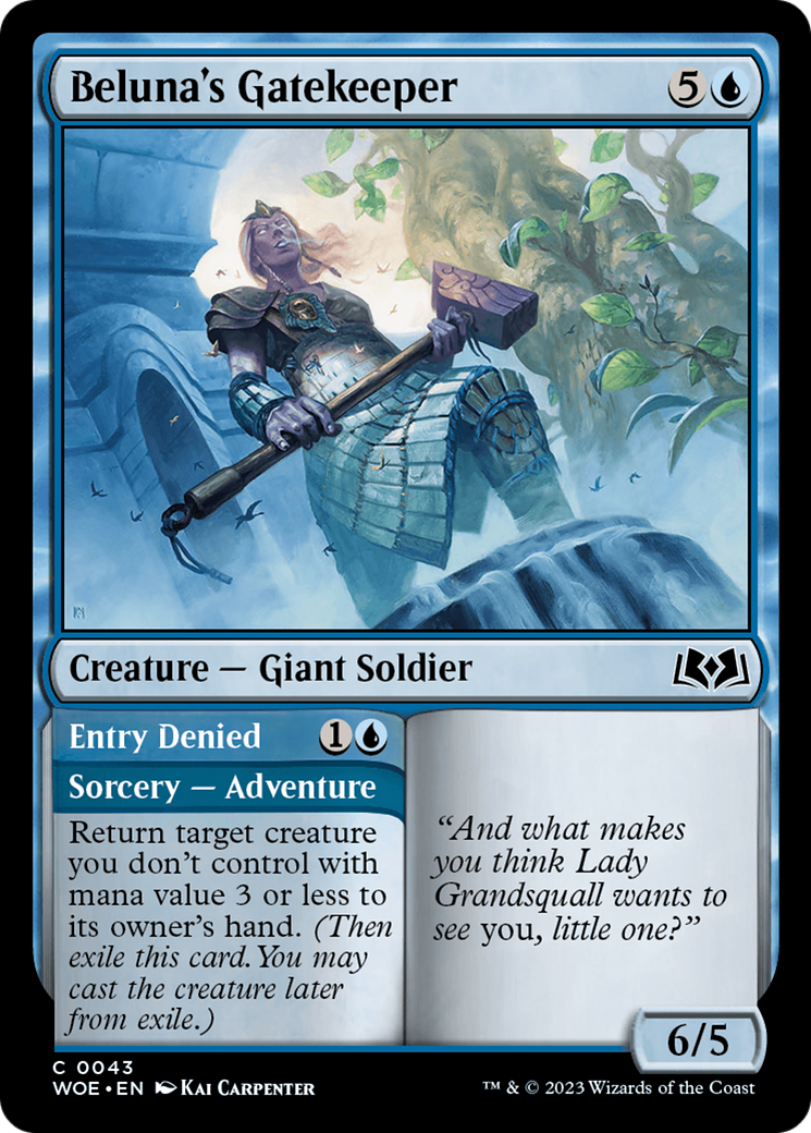 Beluna's Gatekeeper // Entry Denied [Wilds of Eldraine] | Good Games Cannington