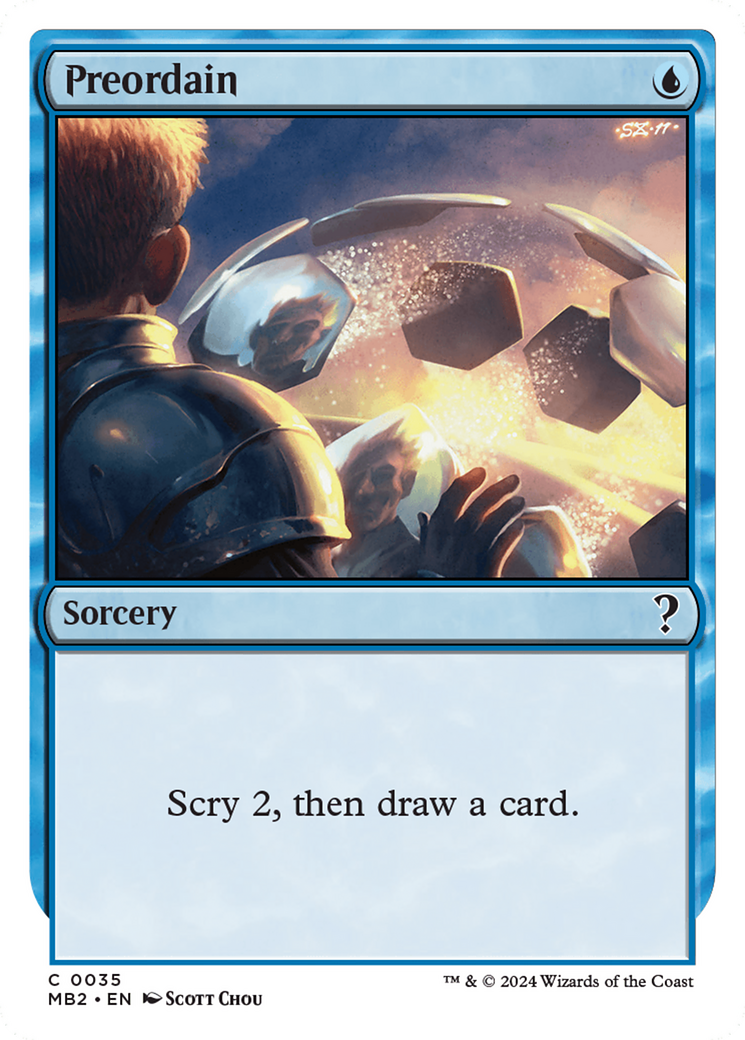 Preordain (White Border) [Mystery Booster 2] | Good Games Cannington