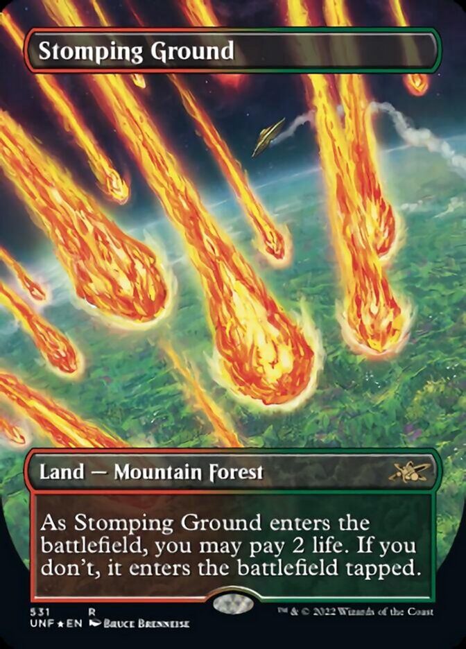 Stomping Ground (Borderless) (Galaxy Foil) [Unfinity] | Good Games Cannington