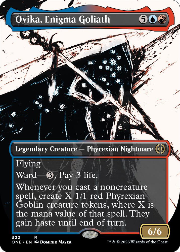 Ovika, Enigma Goliath 322 (Phyrexia: All Will Be One)  - Borderless Foil | Good Games Cannington