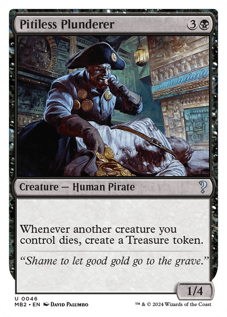 Pitiless Plunderer (White Border) [Mystery Booster 2] | Good Games Cannington