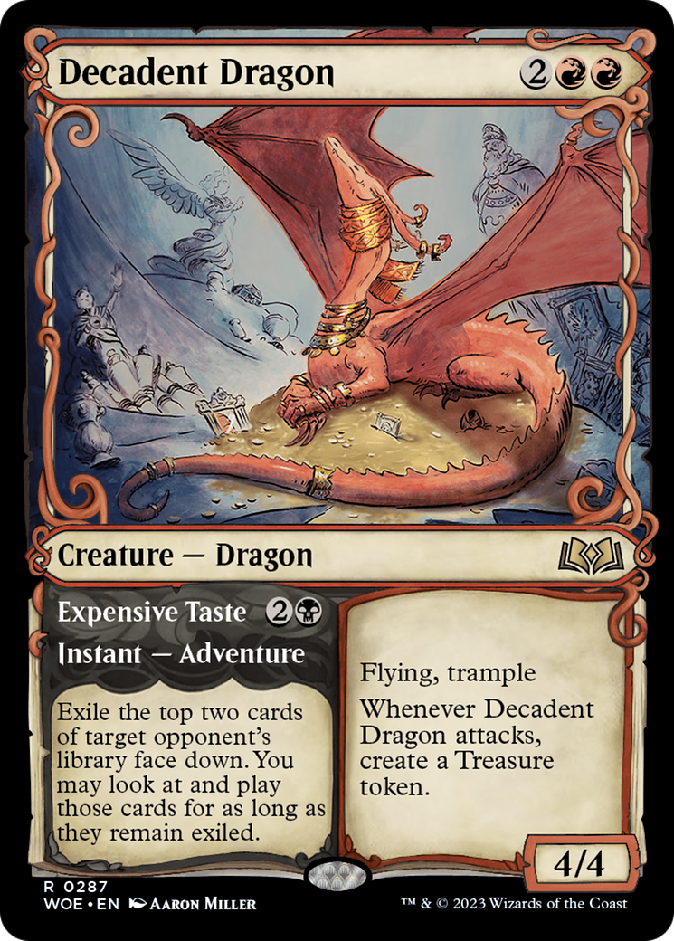 Decadent Dragon // Expensive Taste (Showcase) [Wilds of Eldraine] | Good Games Cannington