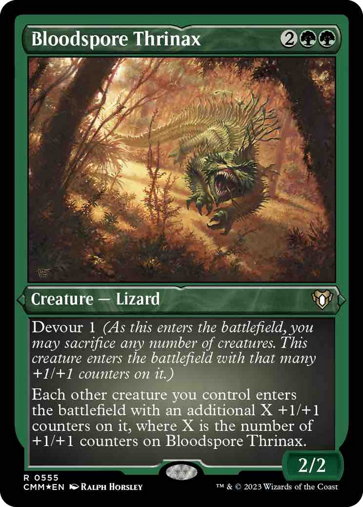 Bloodspore Thrinax (Foil Etched) [Commander Masters] | Good Games Cannington