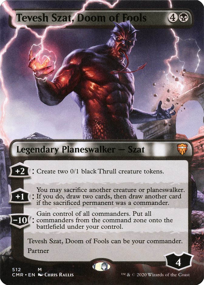 Tevesh Szat, Doom of Fools (Borderless) [Commander Legends] | Good Games Cannington