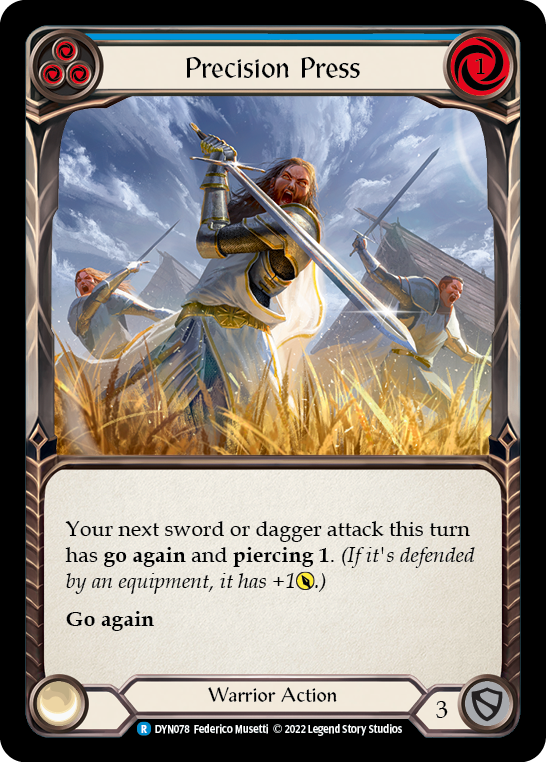 Precision Press (Blue) [DYN078] (Dynasty)  Rainbow Foil | Good Games Cannington