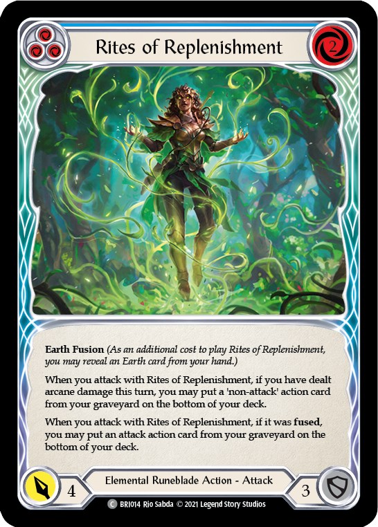 Rites of Replenishment (Blue) [BRI014] (Tales of Aria Briar Blitz Deck)  1st Edition Normal | Good Games Cannington
