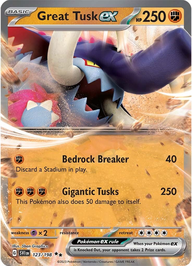 Great Tusk ex (123/198) [Scarlet & Violet: Base Set] | Good Games Cannington